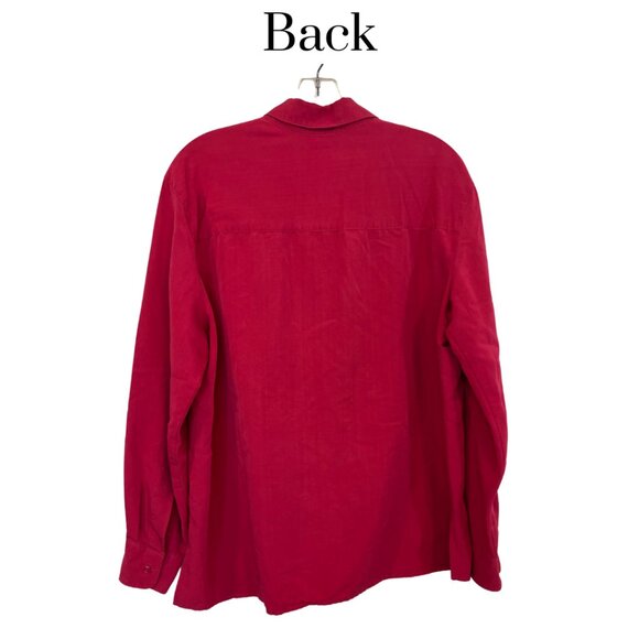 EUC Emma James Women's Magenta Rayon Blend Button Down Blouse Size 14 Office Top - Picture 2 of 8